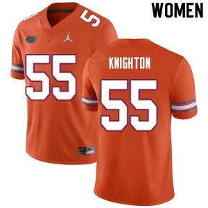 Women's Florida Gators #55 Hayden Knighton NCAA Nike Orange Authentic Stitched College Football Jersey ZNR6062SN